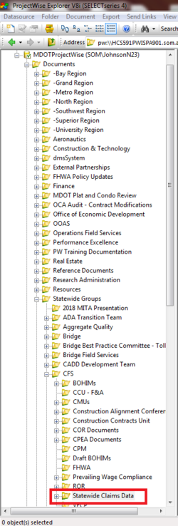 ProjectWise folder structure