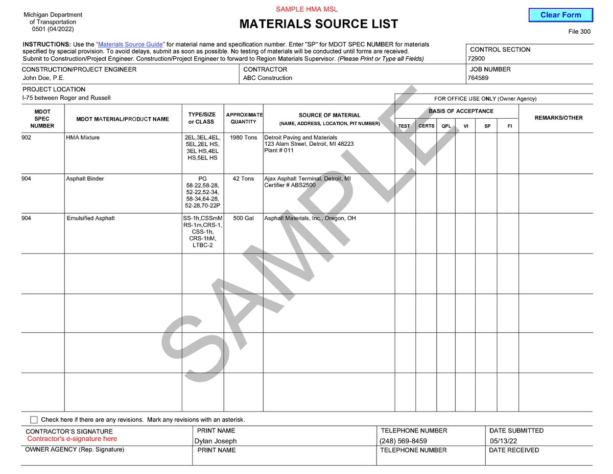 File:Sample HMA MSL - Form 0501.jpg - MediaWiki
