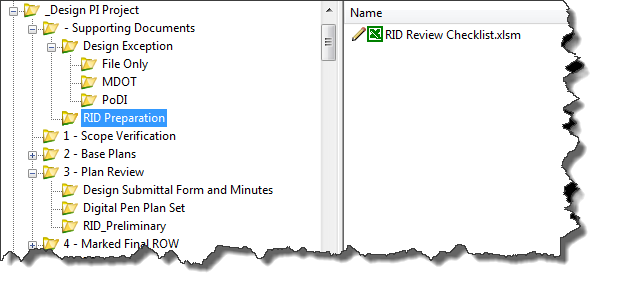 RID Review Checklist in RID_Preliminary Folder